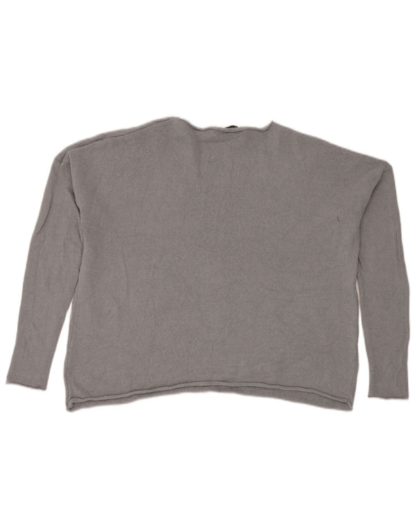 Женский джемпер свободного кроя с круглым вырезом Zara UK 10, маленький серый цвет