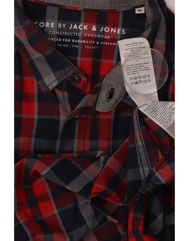 Мужская рубашка Jack & Jones XL в разноцветную клетку из хлопка