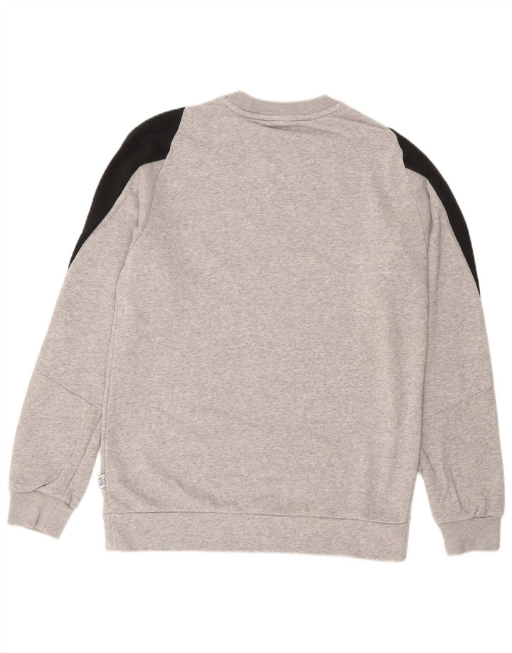 ADIDAS Mens Graphic Sweatshirt Jumper Small Grey Colourblock Cotton