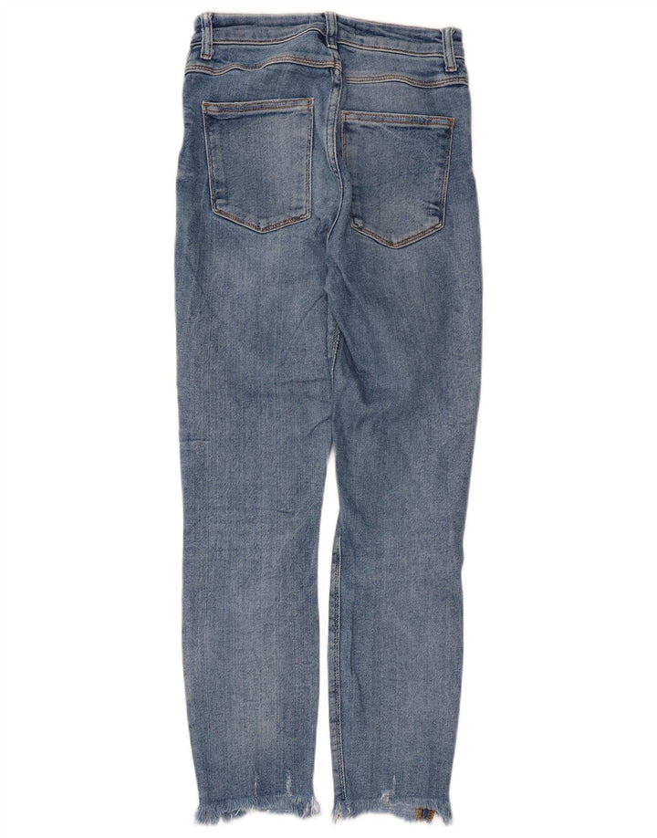 Женские потертые узкие джинсы Zara EU 38, маленькие W28 L26, синие