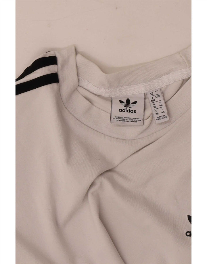 Женский топ Adidas с длинным рукавом UK 12, средний белый