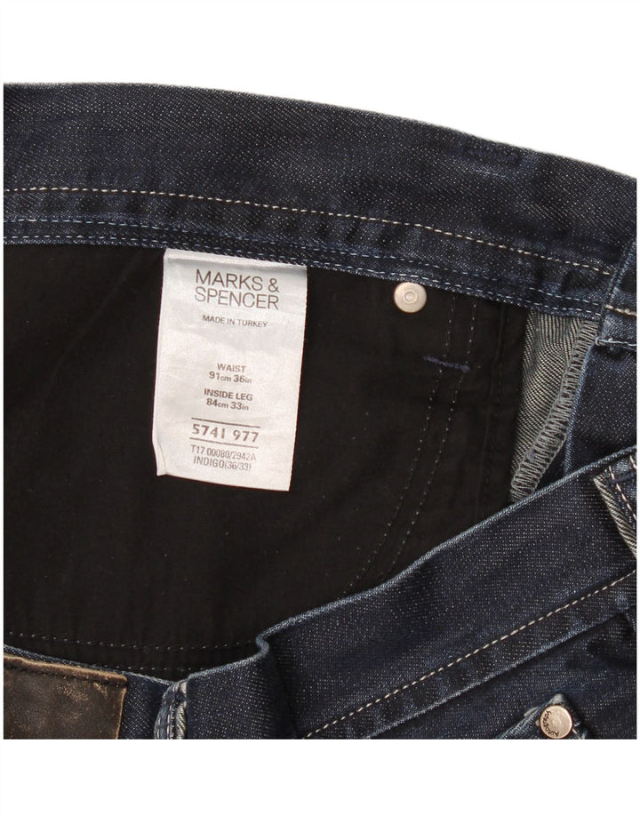 Мужские прямые джинсы Marks & Spencer с автографом W36 L33, темно-синий, хлопок