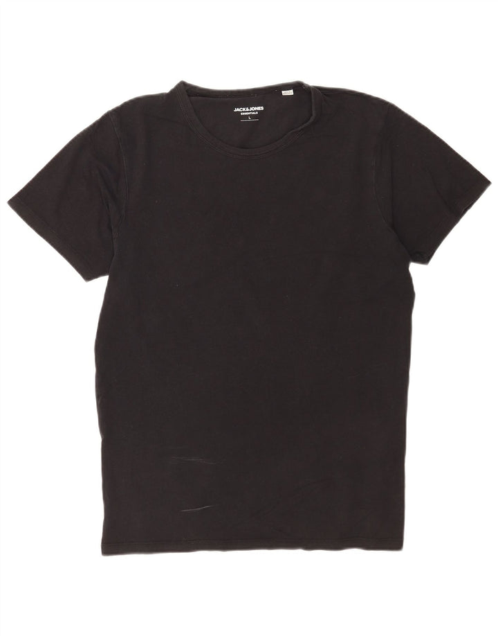 Мужская футболка Jack & Jones, большой черный хлопок