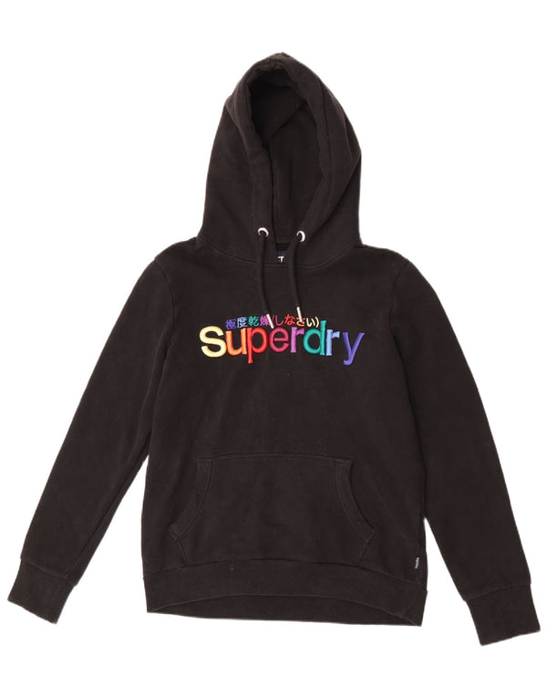 Женский джемпер с капюшоном Superdry UK 12, средний черный, хлопок