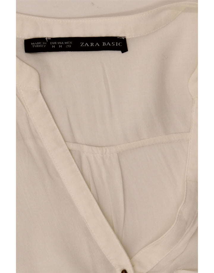 Женская блузка с рукавом 3/4 Zara UK 12, средний белый