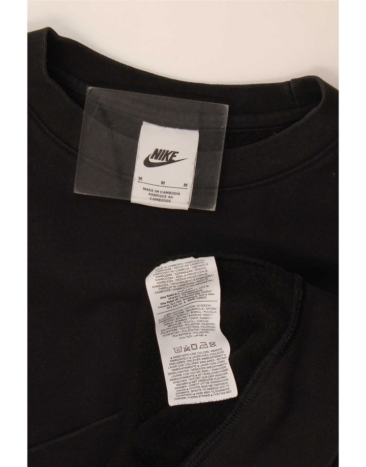 Мужской свитшот Nike, хлопковый джемпер среднего размера, черный