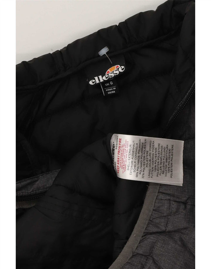Женская стеганая куртка Ellesse UK 6 XS серая из полиэстера с капюшоном