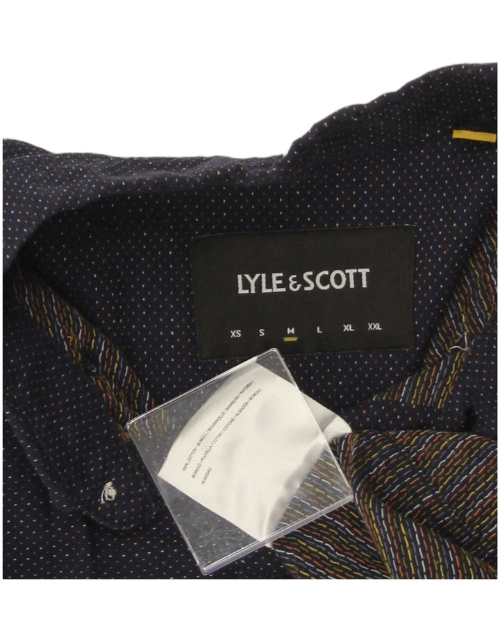 Мужская рубашка LYLE & SCOTT, средний темно-синий пятнистый хлопок
