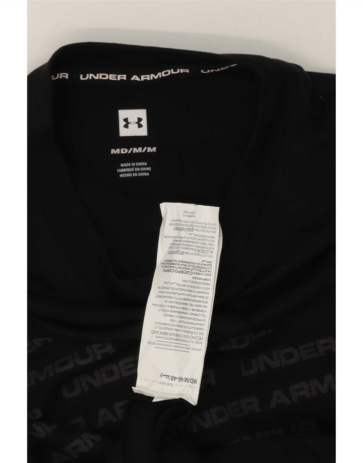 Мужской топ с рисунком Under Armour, средний черный хлопок, с длинными рукавами