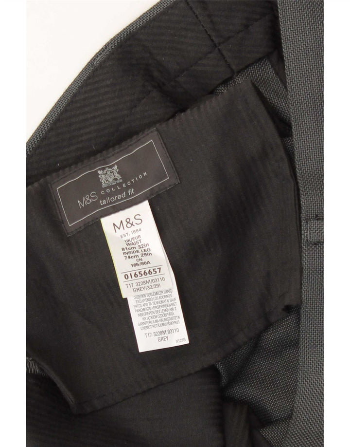 Мужские брюки-чиносы Marks & Spencer W32 L29 серого цвета из полиэстера