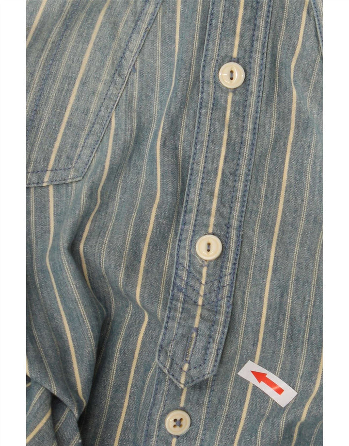 Мужская рубашка Levi's из хлопка в синюю полоску средней длины