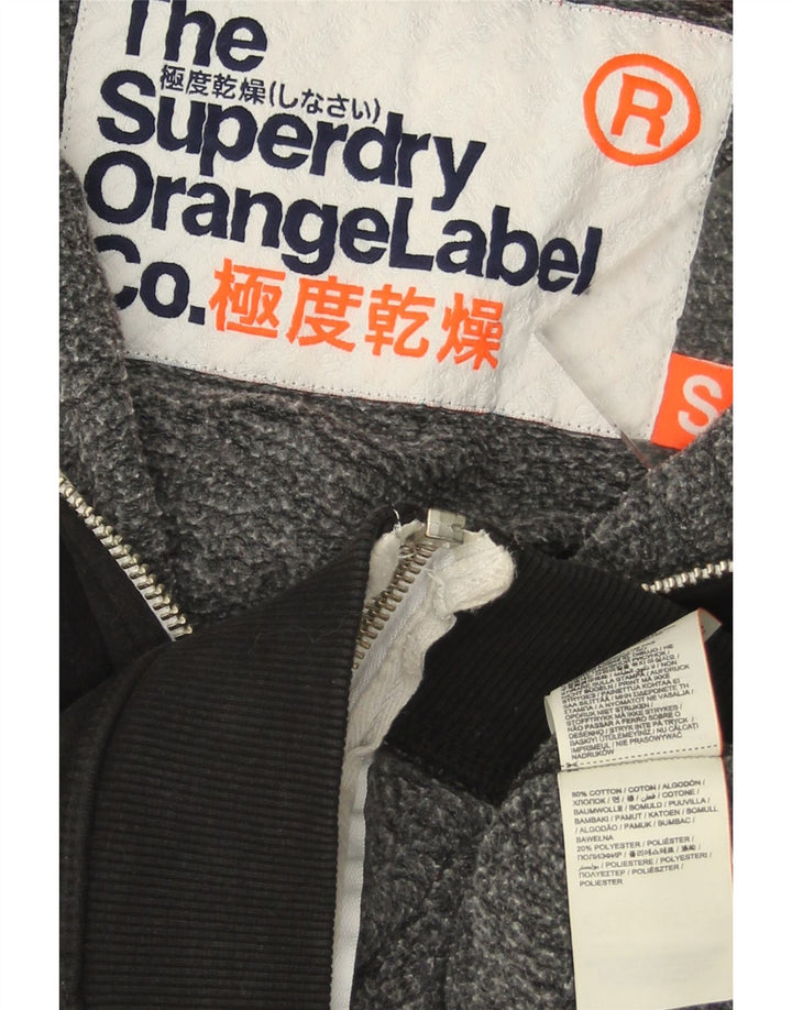 Мужской свитер с капюшоном на молнии Superdry, маленький черный, хлопковый