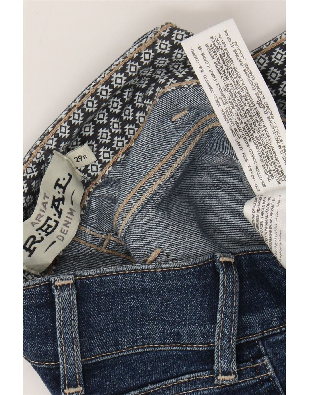 Женские прямые джинсы ARIAT W29 L29, синий хлопок