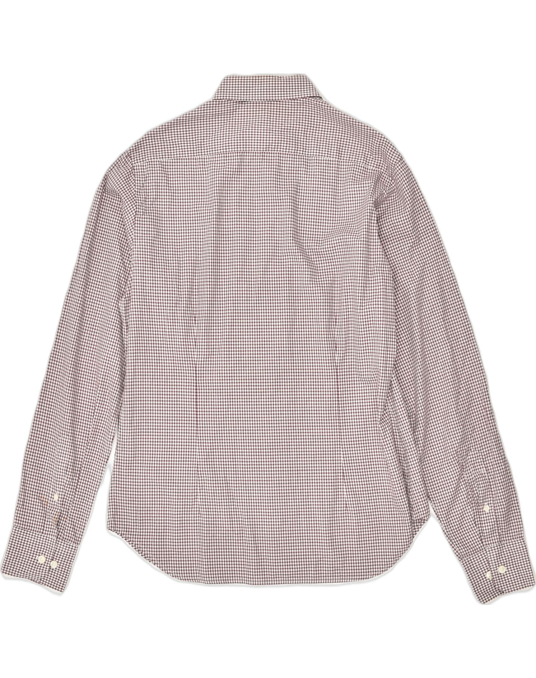 MARINA YACHTING Mens Shirt Size 41 Medium Burgundy Gingham Cotton | Vintage Marina Yachting | Thrift | Second-Hand Marina Yachting | Used Clothing | Messina Hembry 