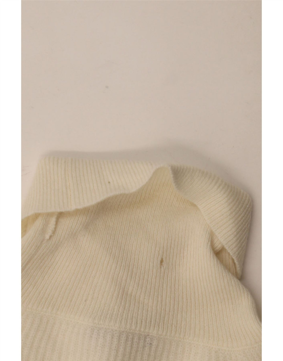 Винтажный мужской джемпер с высоким воротником, свитер XL из белой шерсти