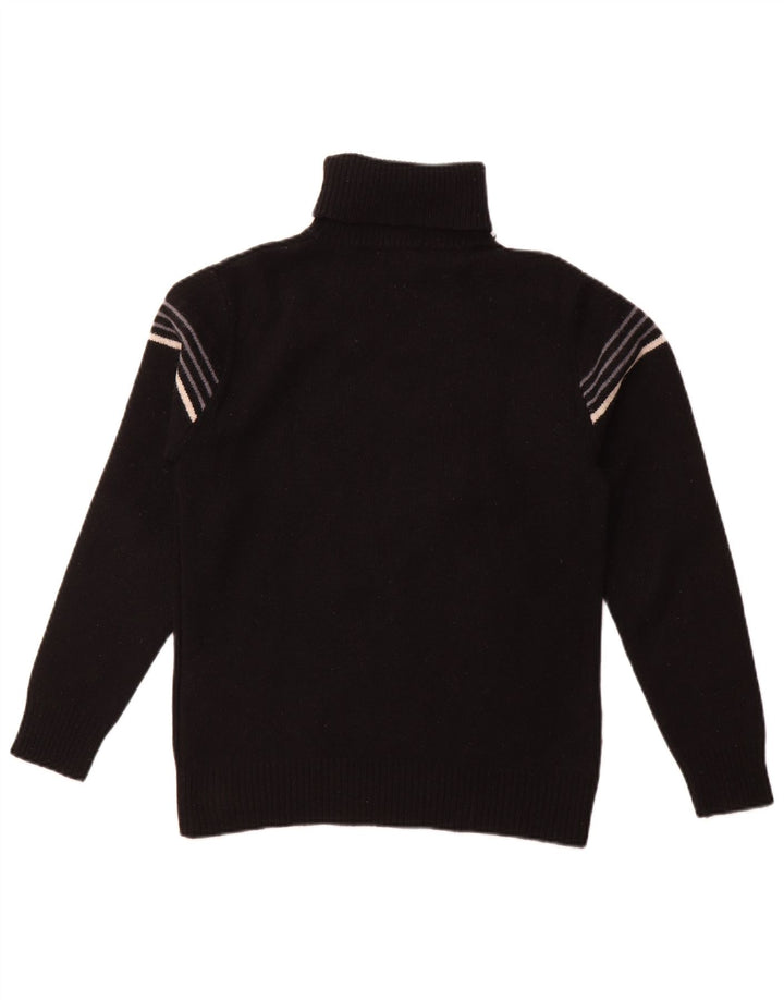 Женский свитер LEVI'S с высоким воротником, Великобритания 10, маленький, из овечьей шерсти в черную полоску