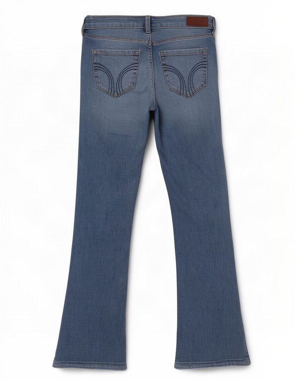 Женские джинсы Bootcut с низкой талией Hollister, США 6, средний размер W28 L30, синий хлопок