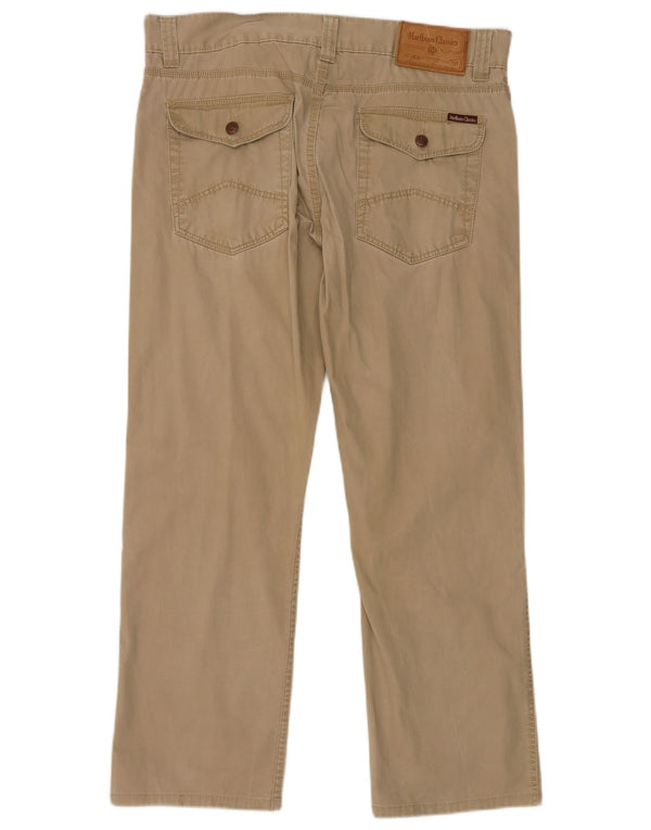 Мужские прямые повседневные брюки Marlboro Classics W36 L30, бежевый хлопок