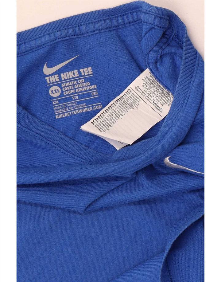Мужская футболка спортивного кроя Nike 2XL, синяя, хлопок
