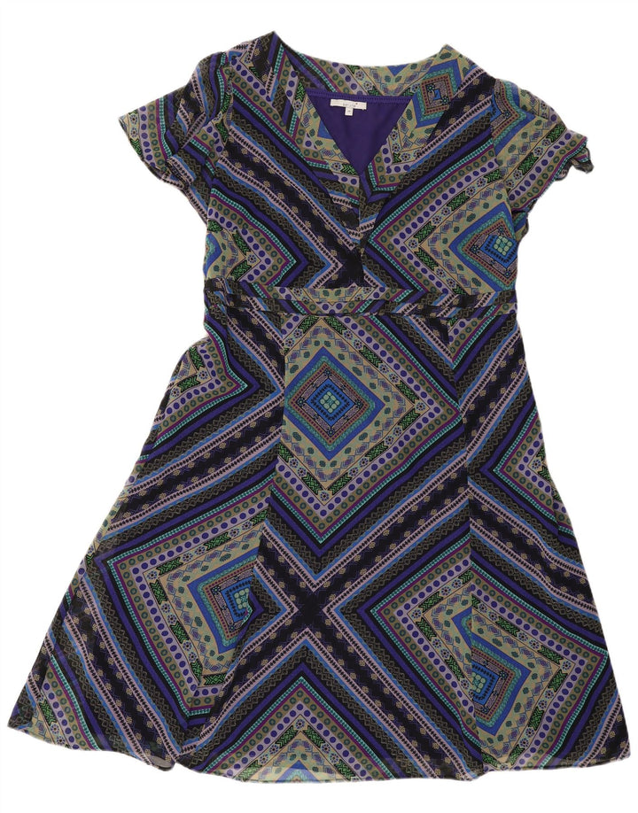 PER UNA Womens A-Line Dress UK 20 2XL Navy Blue Geometric Polyester