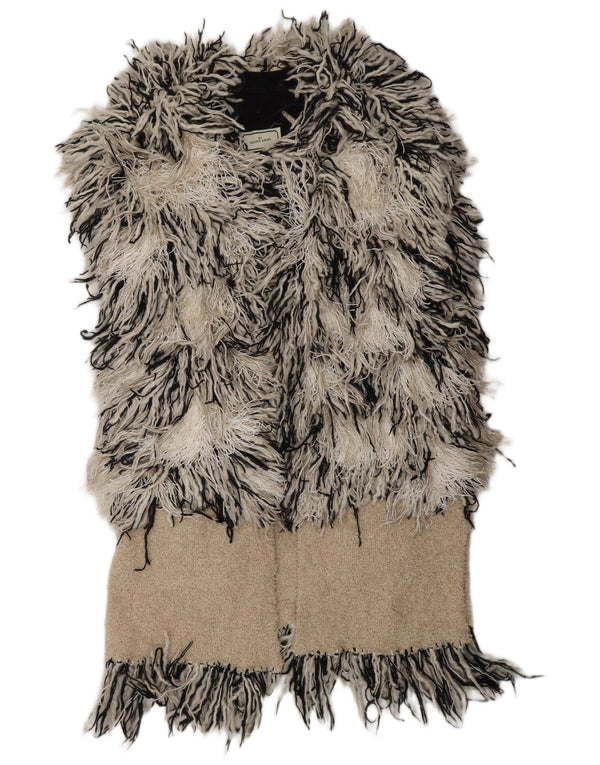 MALENE BIRGER Женский кардиган-свитер UK 10, маленький белый в богемном стиле