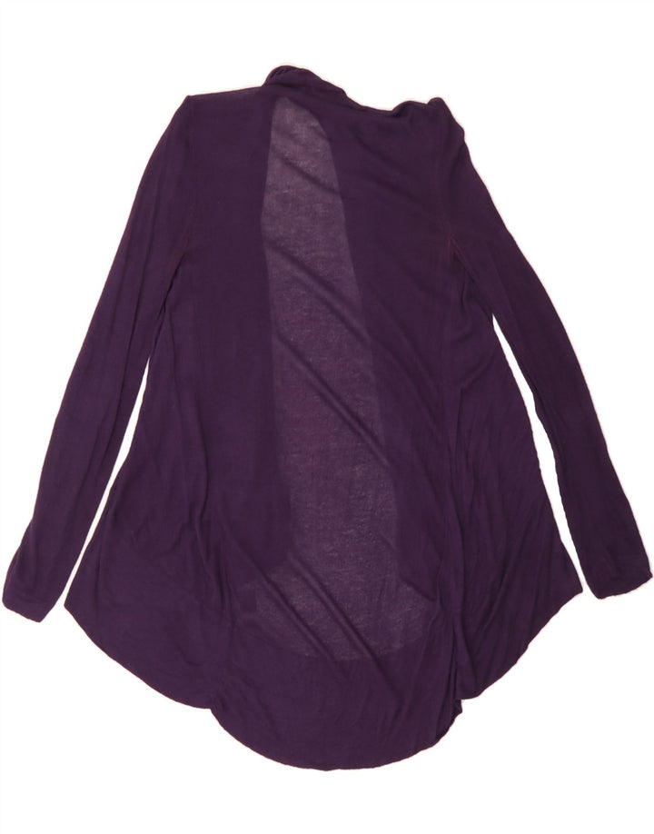 MOSSIMO Womens Asymmetric Open Cardigan Sweater UK 10 Small Purple Rayon Vintage Mossimo and Second-Hand Mossimo from Messina Hembry 