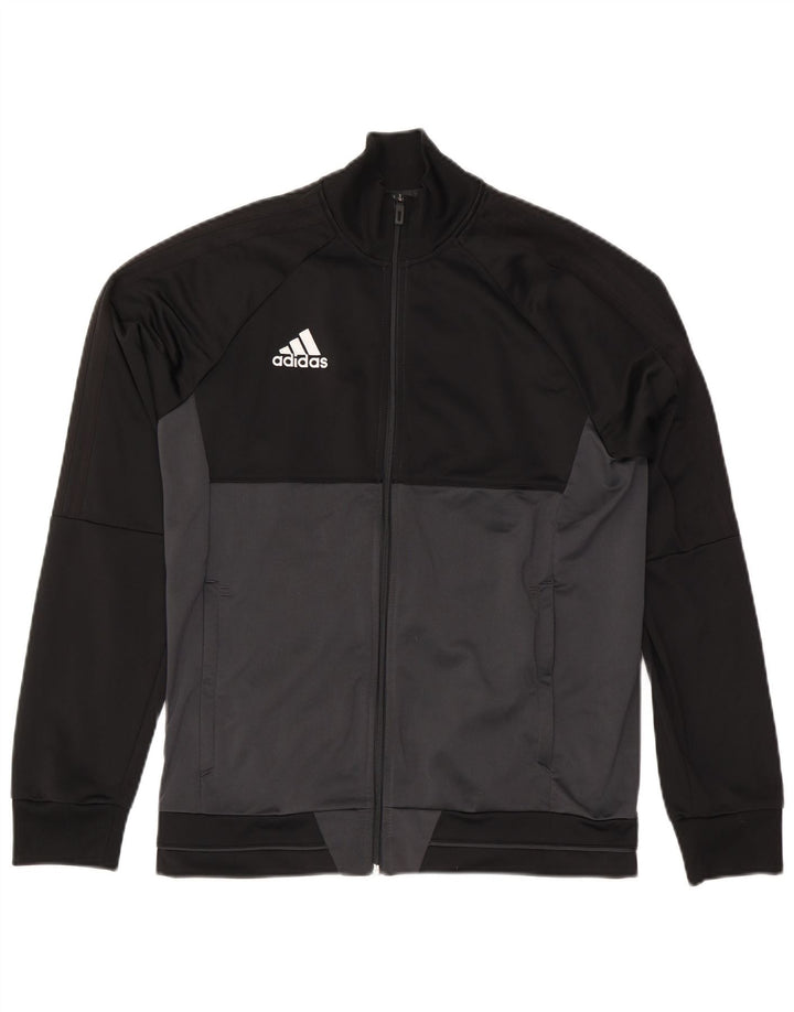 Мужской спортивный костюм Adidas, верхняя куртка, средний черный, полиэстер с цветными блоками