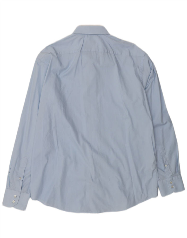 Мужская рубашка обычного кроя HUGO BOSS, размер 44, 17, 1/2 XL, синяя, хлопок