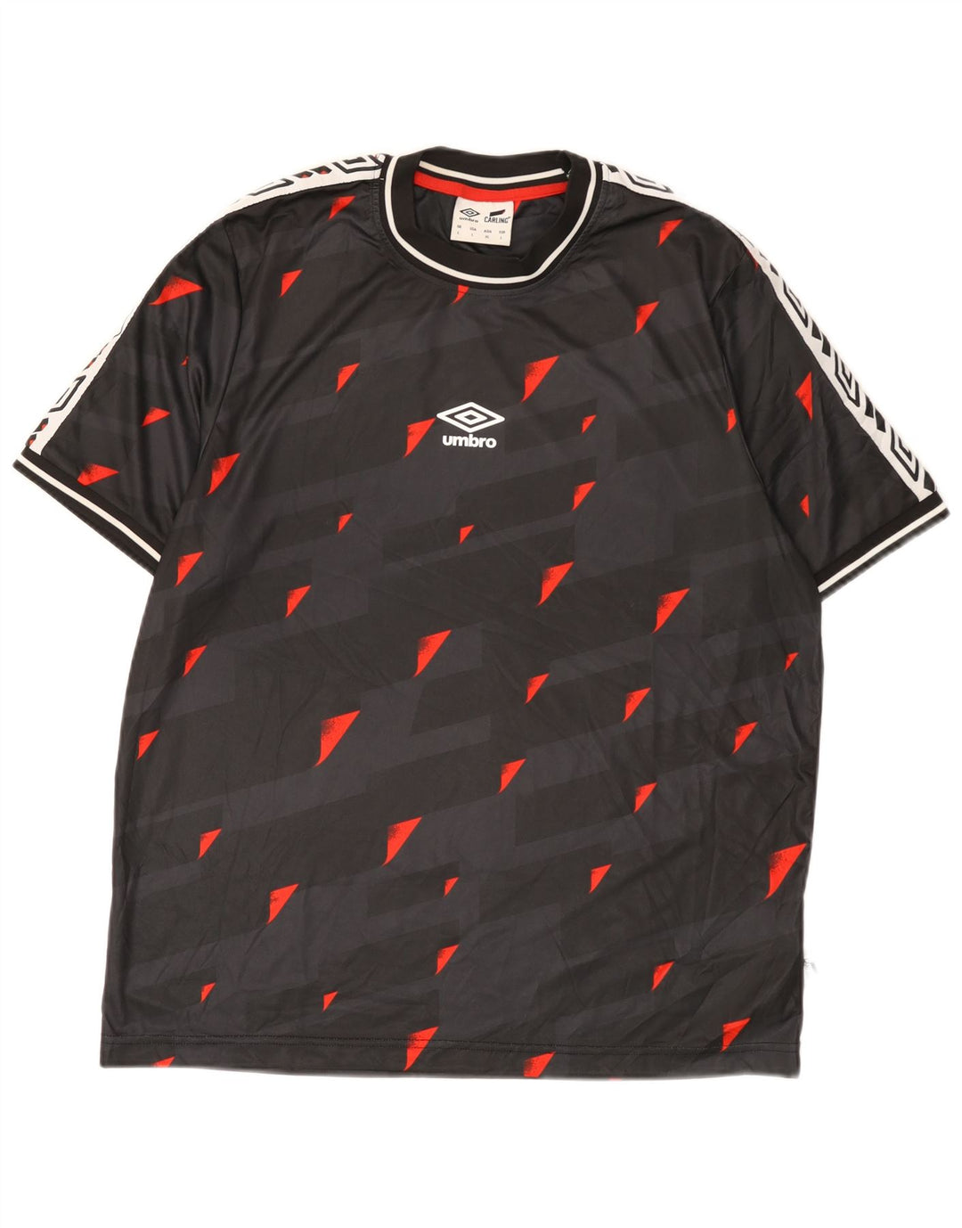 Мужская футболка Umbro с рисунком, большой черный полиэстер с геометрическим рисунком