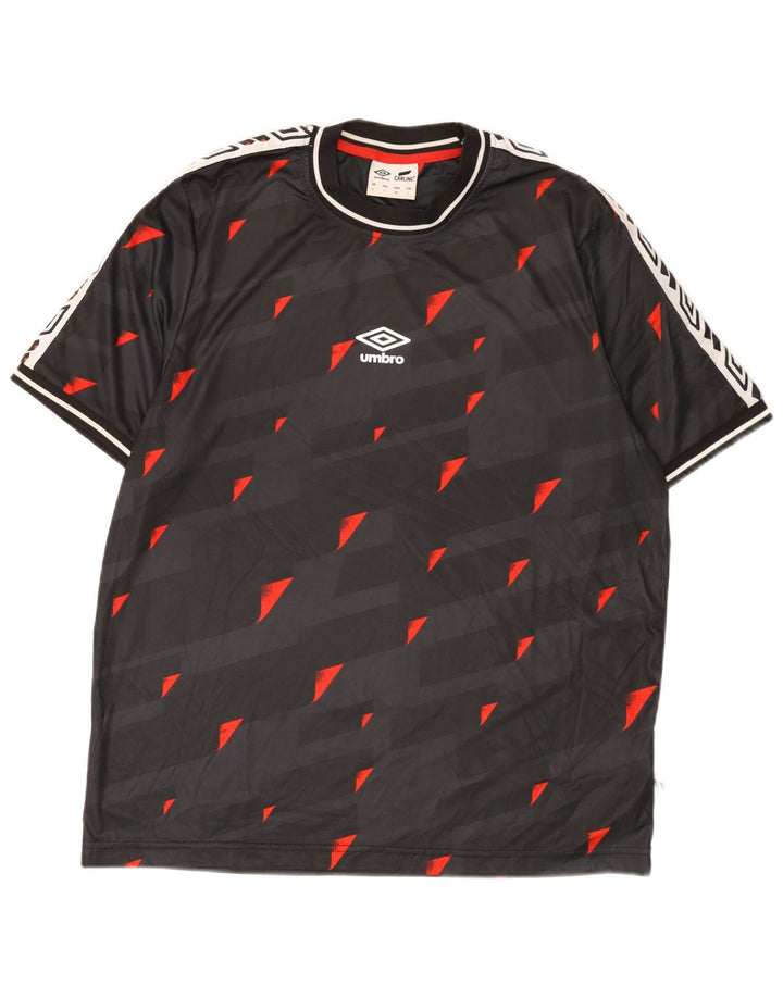 Мужская футболка Umbro с рисунком, большой черный полиэстер с геометрическим рисунком