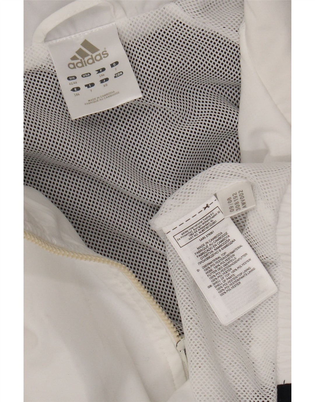 Мужская спортивная куртка Adidas UK 42/44, большой белый полиэстер с цветными блоками