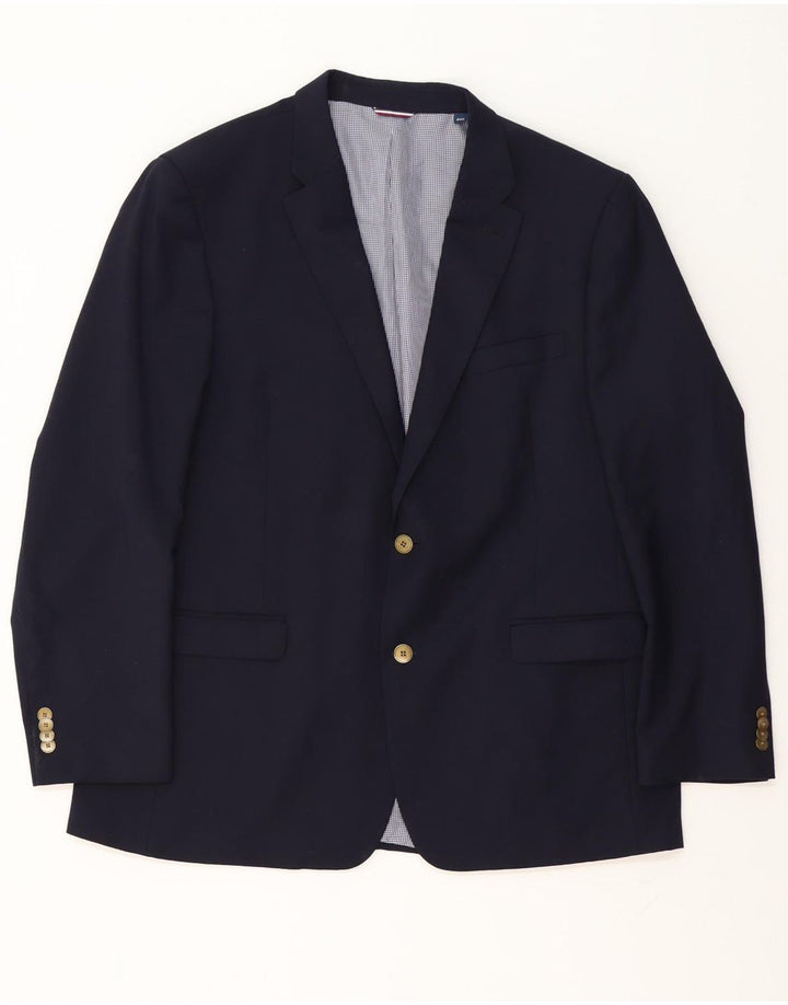 Мужской пиджак Tommy Hilfiger с 2 пуговицами UK 44 2XL Темно-синий шерстяной