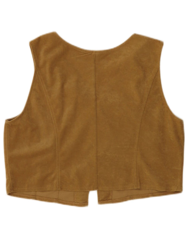 WOODPECKER Женский велюровый жилет UK 16, большой размер, бежевый, полиэстер