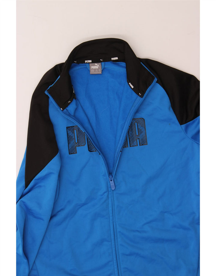 PUMA Boys Graphic Tracksuit Top Jacket 15-16 Years Blue Colourblock Vintage Puma and Second-Hand Puma from Messina Hembry 