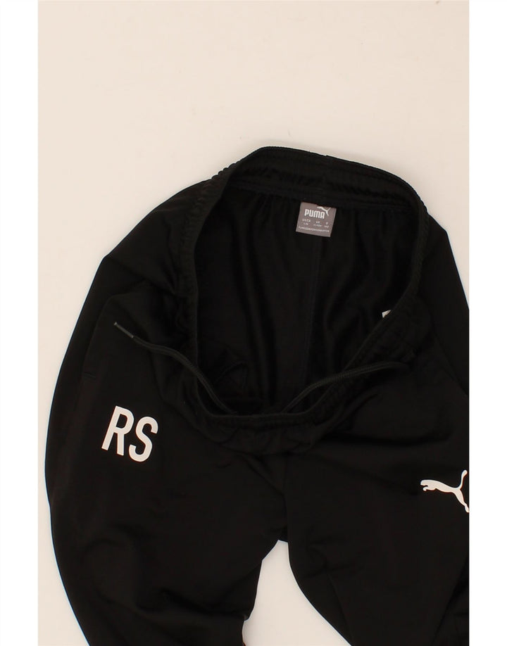 PUMA Boys Graphic Tracksuit Trousers Joggers 11-12 Years Black Polyester Vintage Puma and Second-Hand Puma from Messina Hembry 