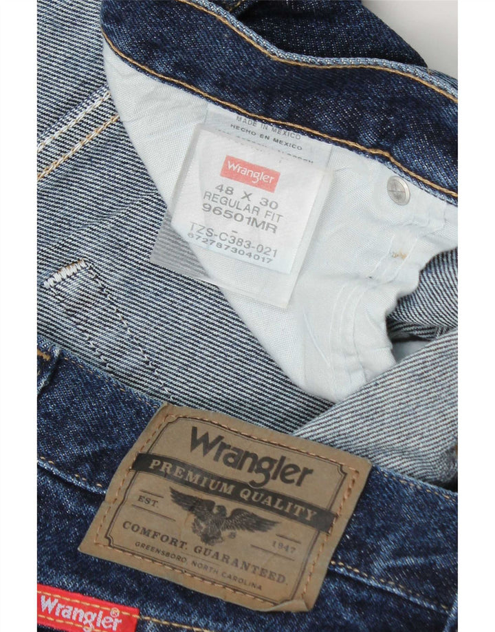 Мужские прямые джинсы Wrangler стандартного кроя W48 L30, синие, хлопок