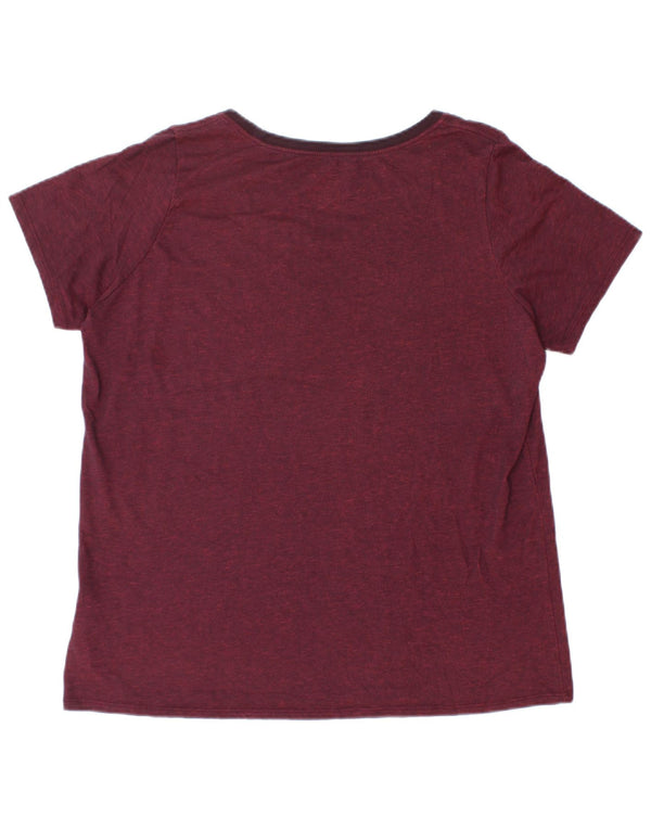 Nike Womens Dri Fit Graphic T-Shirt Top UK 18 XL Burgundy Cotton
