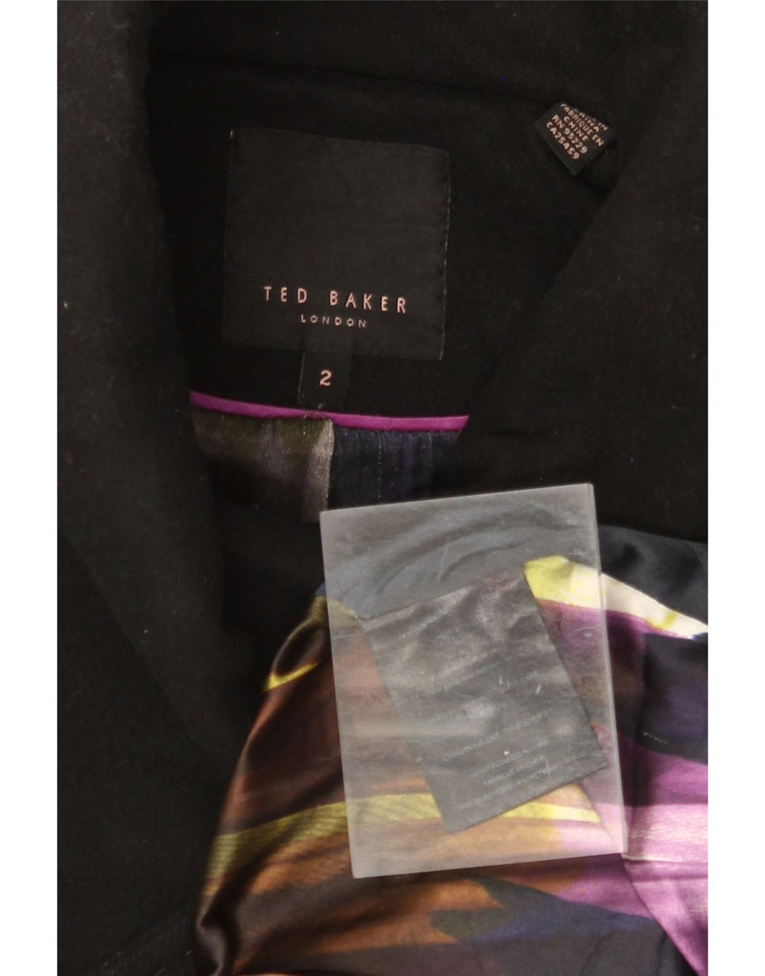 Женский тренч TED BAKER, размер 2, маленький, черный, шерстяной