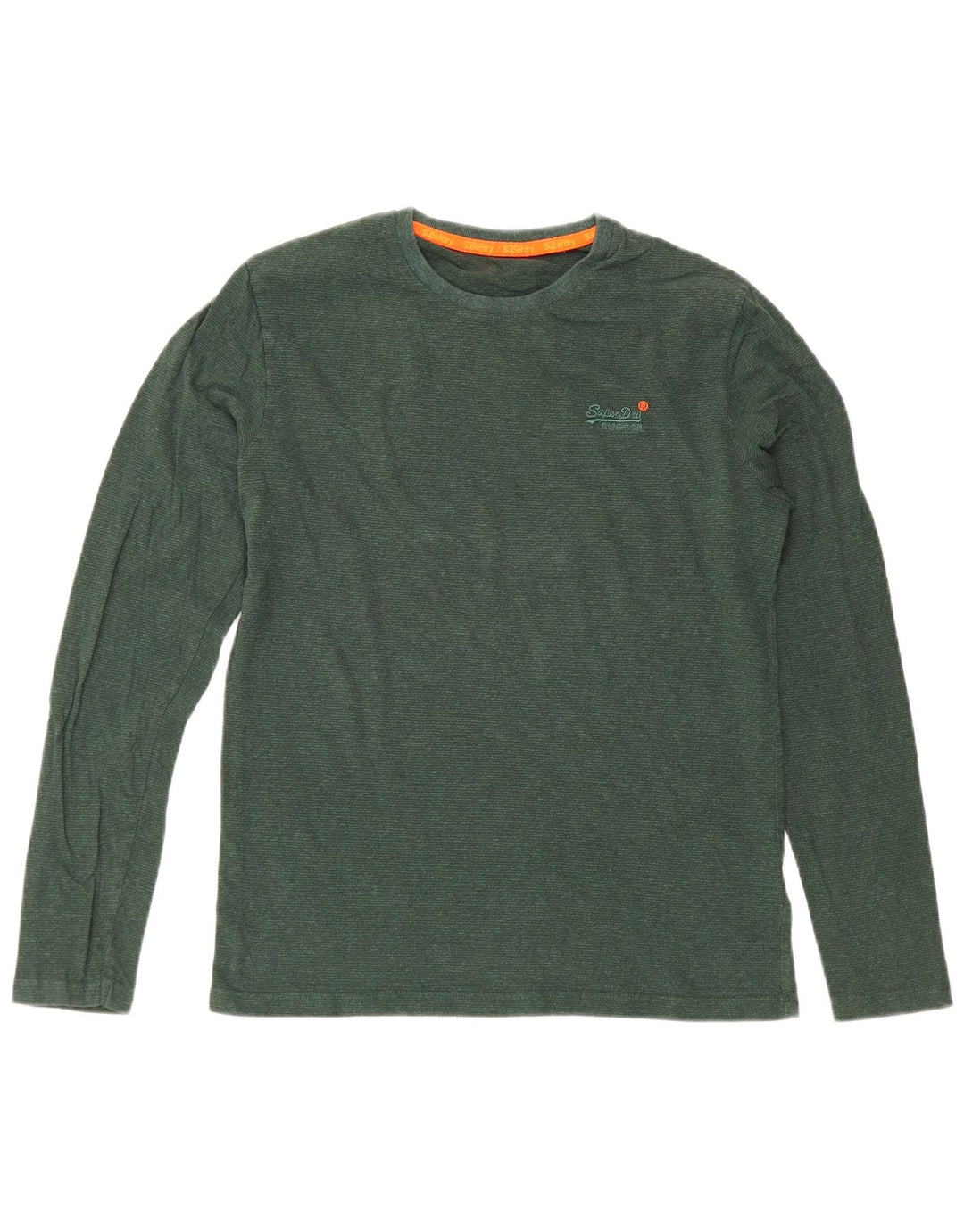 Мужской топ Superdry с длинным рукавом, маленький зеленый хлопок