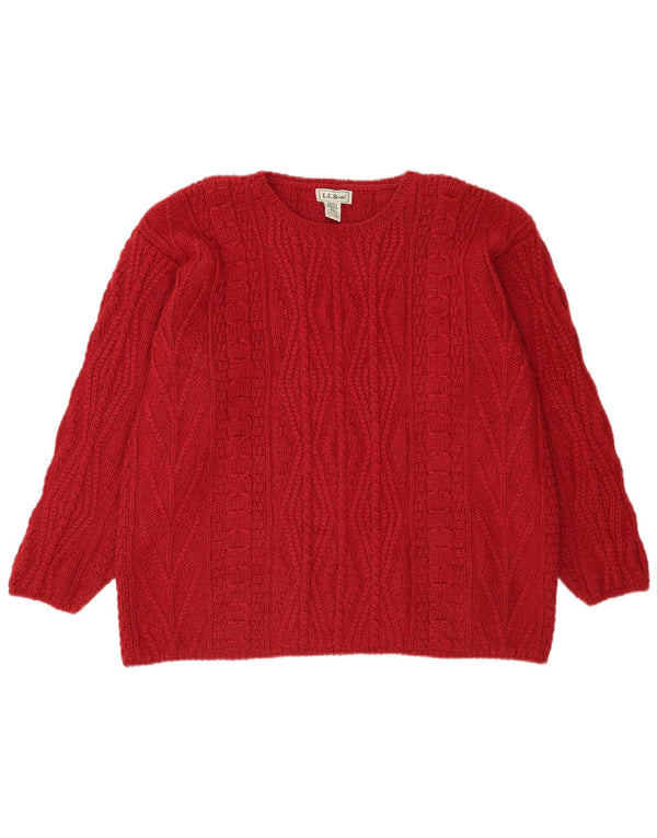 Женский джемпер с круглым вырезом L.L.Bean, Великобритания, 18 XL, красная шерсть