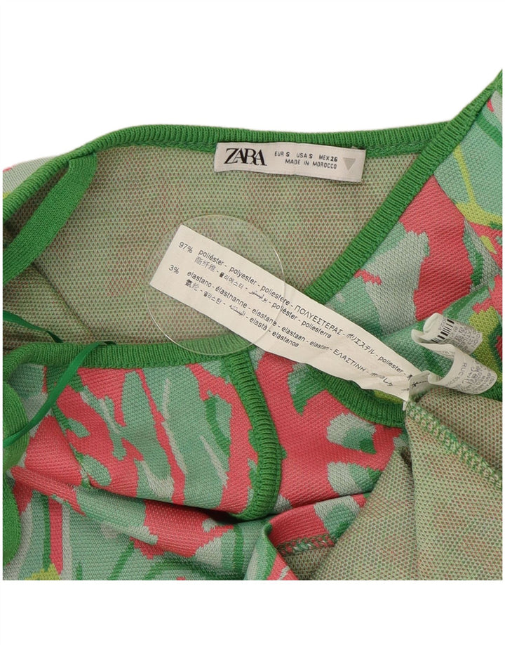 Женское платье-футляр Zara с абстрактным узором, Великобритания, 8, маленькое, разноцветное