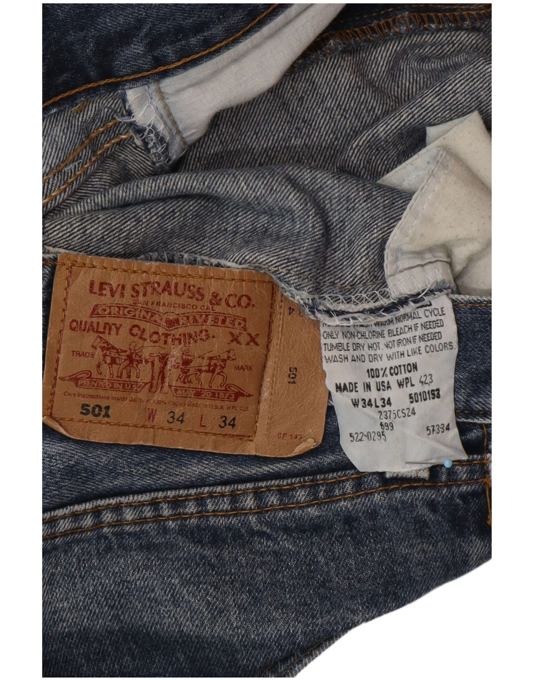 Мужские джинсовые шорты LEVI'S 501 W34, большие синие, хлопок