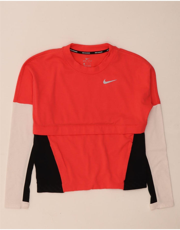 Женские кроссовки Oversized с длинным рукавом Nike Dri Fit UK 10, маленькие красные цветные блоки