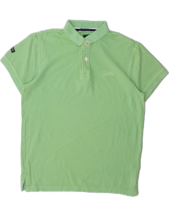 DATCH Mens Polo Shirt Medium Green Cotton Vintage Datch and Second-Hand Datch from Messina Hembry 