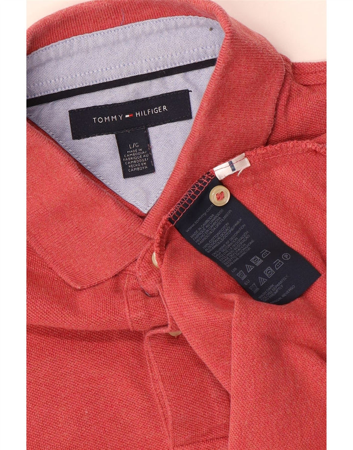 Мужская рубашка-поло Tommy Hilfiger, большая красная хлопковая