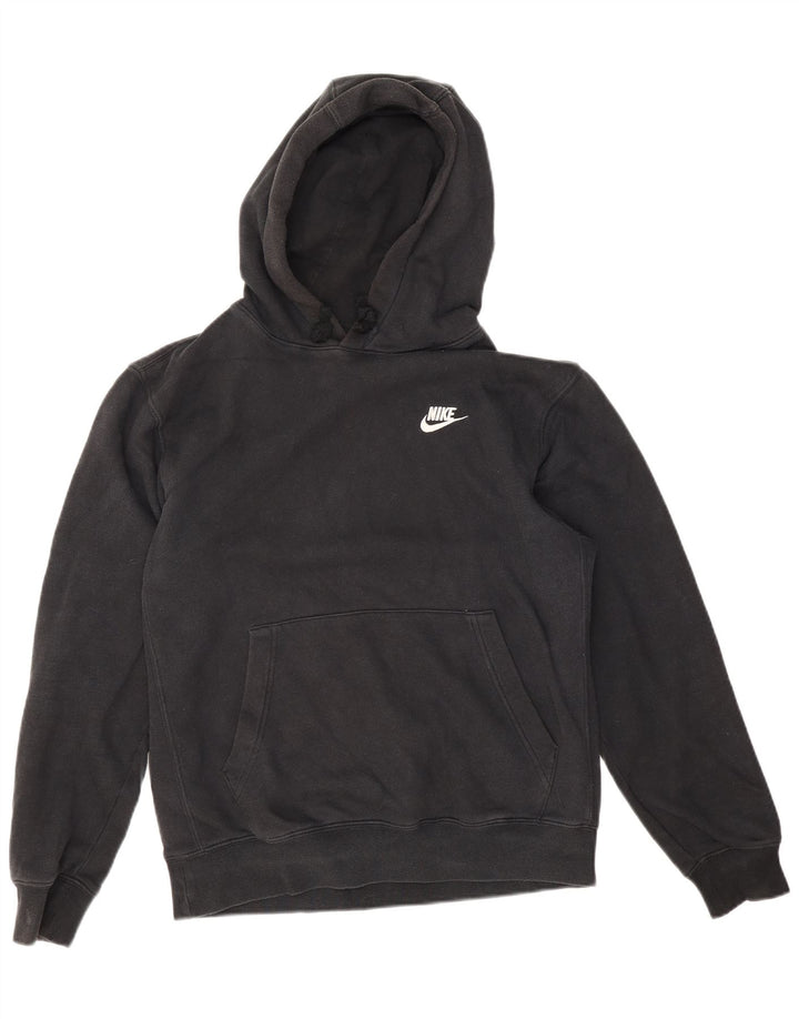 Мужской джемпер с капюшоном NIKE, маленький черный, хлопковый