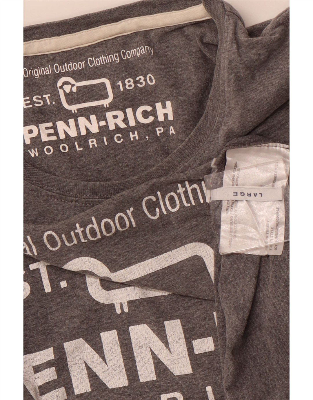 Женская футболка WOOLRICH с рисунком Penn-Rich Top UK 14, большая серая в крапинку