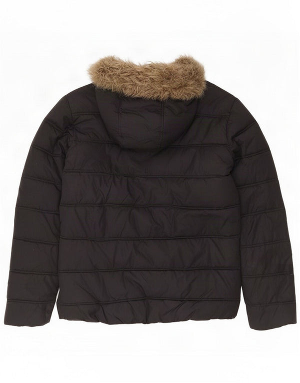Мужская стеганая куртка с капюшоном Jack & Jones UK 38, средний черный нейлон