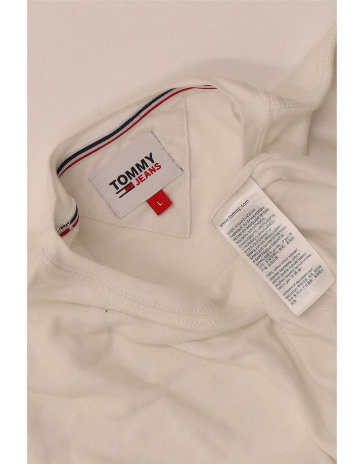 Tommy Hilfiger Мужской топ с длинным рукавом, большой белый хлопок