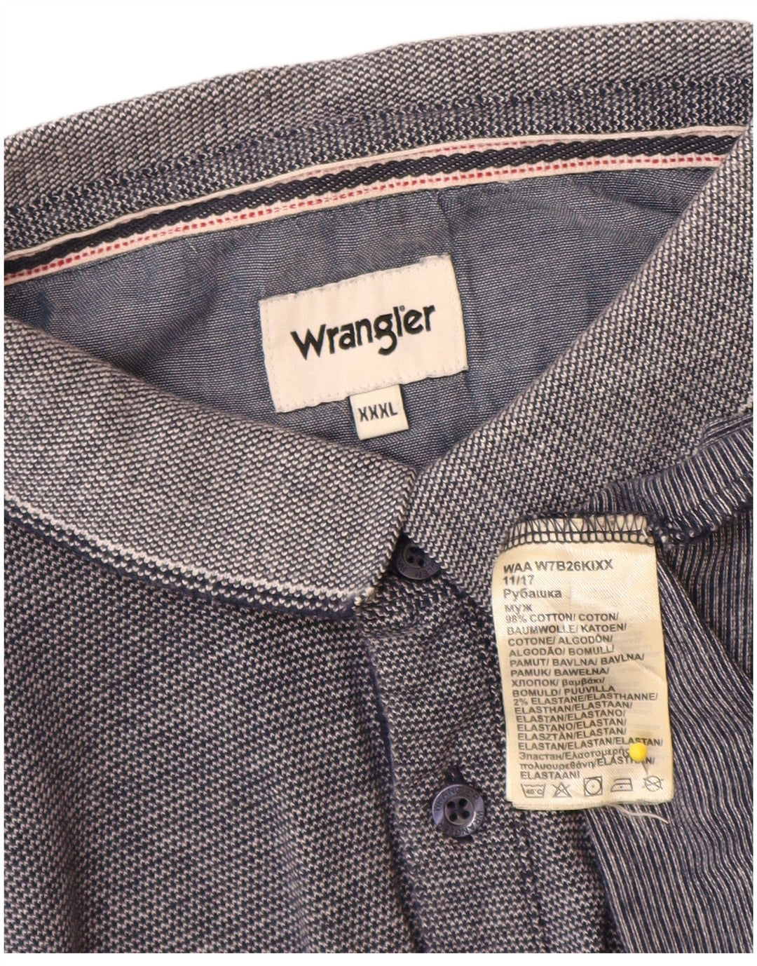 Мужская рубашка-поло Wrangler 3XL темно-синяя, хлопок